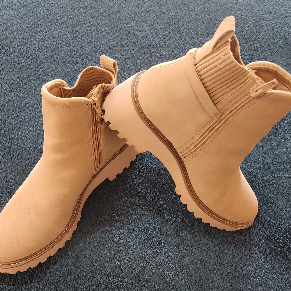 Time and Tru Light Brown Ankle Booties